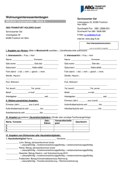 Interessentenbogen f&uuml;r eine im