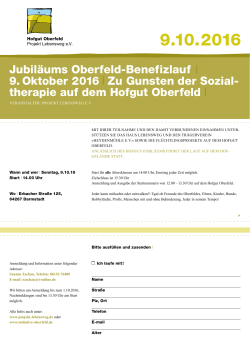 Jubiläums Oberfeld-Benefizlauf