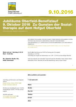 Jubil&auml;ums Oberfeld-Benefizlauf