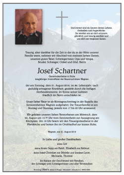 Josef Schartner - Bestattung Sterzl