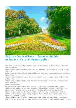 Joliot-Curie-Platz: Zusatzschilder erinnern an die