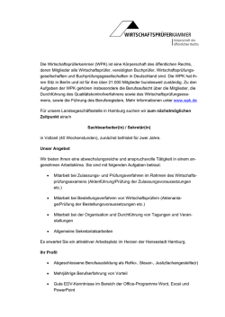Stellenangebot Sachbearbeiter(in) / Sekret&auml;r(in)