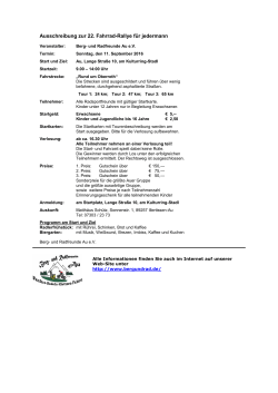Ausschreibung zur 22. Fahrrad-Rallye für jedermann
