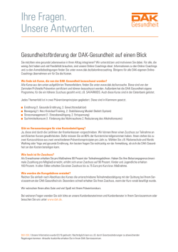 Ihre Fragen. Unsere Antworten. - DAK