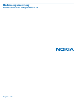 Externes Universal-USB-Ladegerät Nokia DC-18