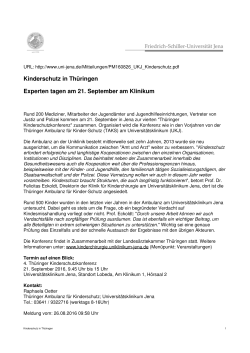Kinderschutz in Thüringen Experten tagen am 21. September am
