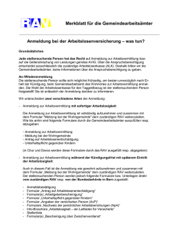 Merkblatt f&uuml;r die Gemeindearbeits&auml;mter