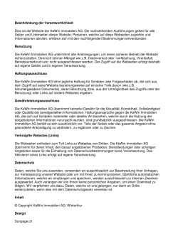 Disclaimer - KeWin Immobilien AG, Winterthur