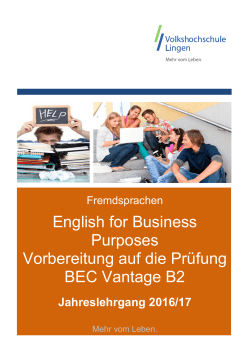 English for Business Purposes Vorbereitung auf die Prüfung BEC