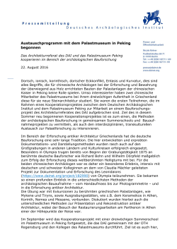 Press Release - Deutsches Archäologisches Institut