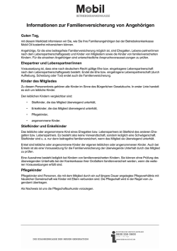 Infoblatt Familienversicherung