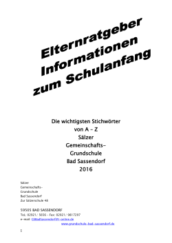 Die wichtigsten Stichw&ouml;rter von A &ndash; Z S&auml;lzer Gemeinschafts