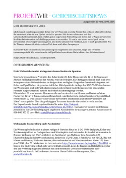 ProjektWIR - Gemeinschaftsnews