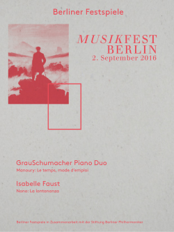 Abendprogramm GrauSchumacher Piano Duo 02.09.2016