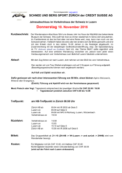 Donnerstag 10. November 2016 - Schnee und Berg Sport Z&uuml;rich der