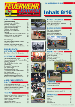 Inhalt 8/16 - Feuerwehr Journal