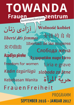 PROGRAMM - Frauenzentrum Towanda
