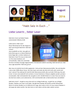 Liebe Leserin , lieber Leser