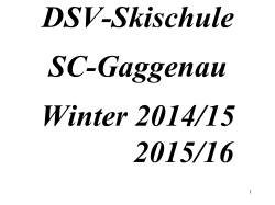 Skischule Winter 2014/15