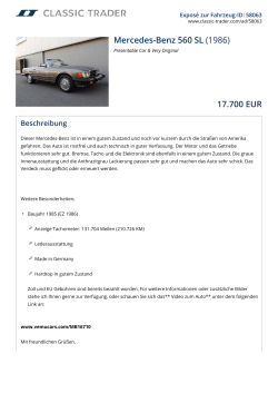 Mercedes-Benz 560 SL (1986) 17.700 EUR