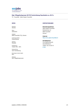 Dipl. Pflegefachperson HF/FH Fachrichtung Psychiatrie ca. 50 %