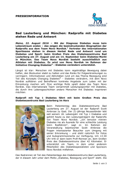 Bad Lauterberg und München: Radprofis mit Diabetes stehen Rede