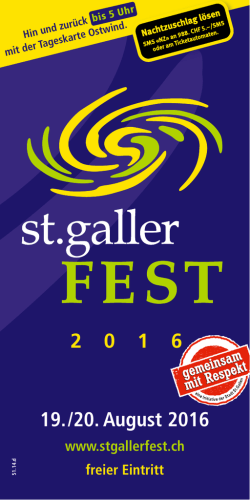 Festprogramm  - St.Galler Fest 2016