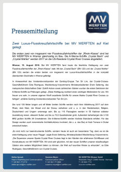 Pressemitteilung vom 20.08.2016 Zwei Luxus