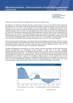 IKB-Kapitalmarkt-News – Italienische Banken: Einzelne