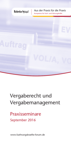 Vergaberecht und Vergabemanagement