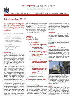 Mind the Gap 2016 - ICS German Branch