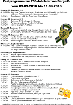 Festprogramm  - Stadt