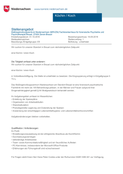 Stellenangebot Köchin / Koch - Karriereportal des Landes
