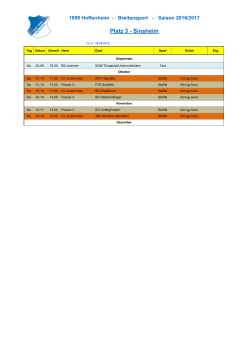 Heimspielplan Vorrunde Sinsheim 2016/201 - Home >TSG