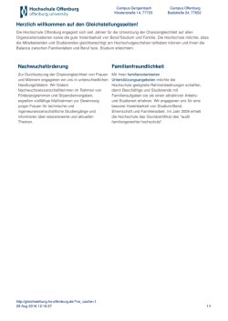 Gleichstellung und Chancengleichheit