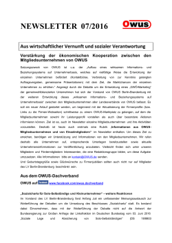 NEWSLETTER 07/2016