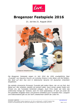 Programm Bregenzer Festspiele 2016
