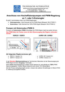 Anschluss von Hocheffizienzpumpen mit PWM-Regelung an 1