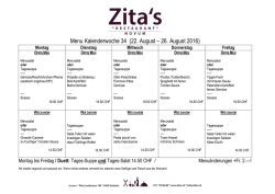 Menu Kalenderwoche 34 (22. August – 26. August 2016)