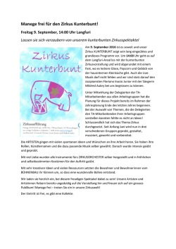Infoblatt Zirkus