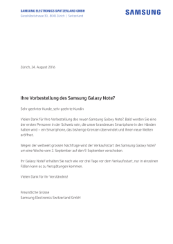 Ihre Vorbestellung des Samsung Galaxy Note7