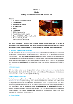 ROUTE 3 Musik entlang der Sonderbuslinie M1, M2 und M4 St