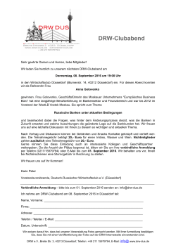 DRW-Clubabend - Deutsch-Russischer Wirtschaftsclub eV