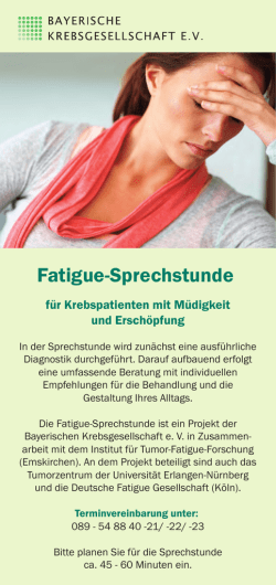 Infos: Fatique-Sprechstunde