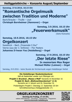 Plakat September 2016 - Studentenkantorei Heidelberg