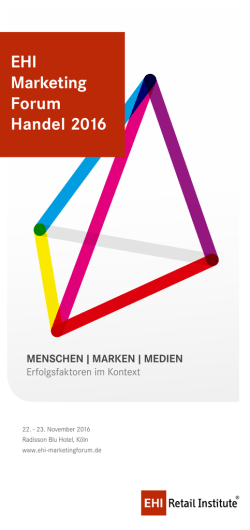 EHI Marketing Forum Handel 2016 MENSCHEN | MARKEN | MEDIEN