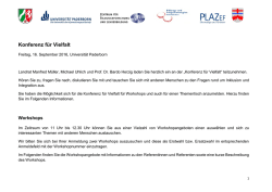 Informationen zu den Workshops und Thementischen