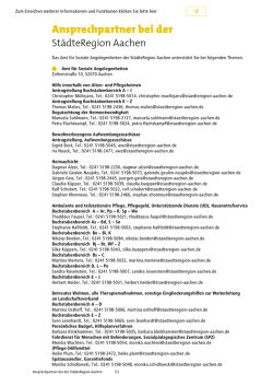 Ansprechpartner bei der St&auml;dteRegion Aachen