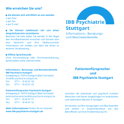 Info-Flyer - IBB Psychiatrie Stuttgart