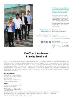 Kauffrau / Kaufmann Branche Treuhand